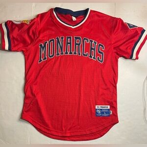 Kansas City Monarchs Jersey Mens L Red Negro Leagues Baseball Museum Rings Crwns